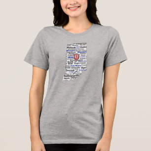 Camisa feminina na Word Cloud (V1 Blue)