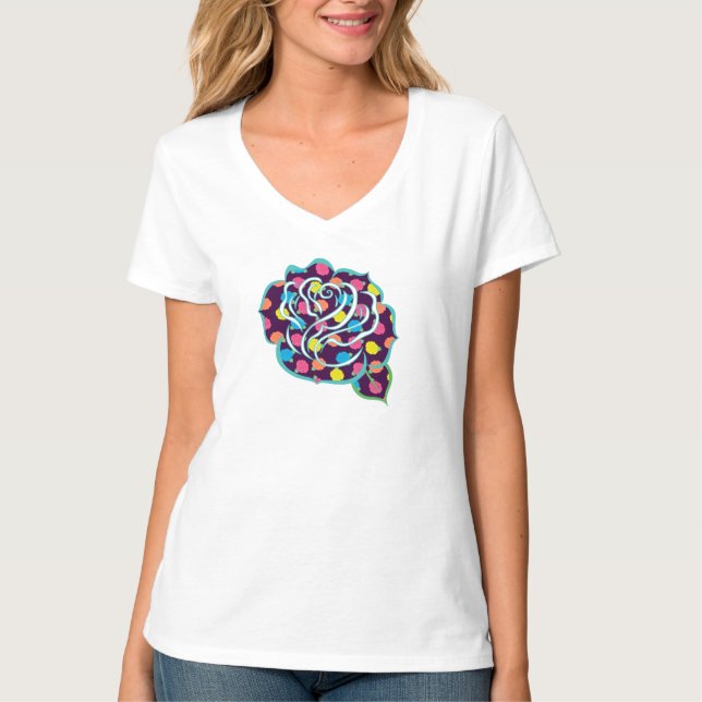 Camisa Feminina Neon Roses (Frente)