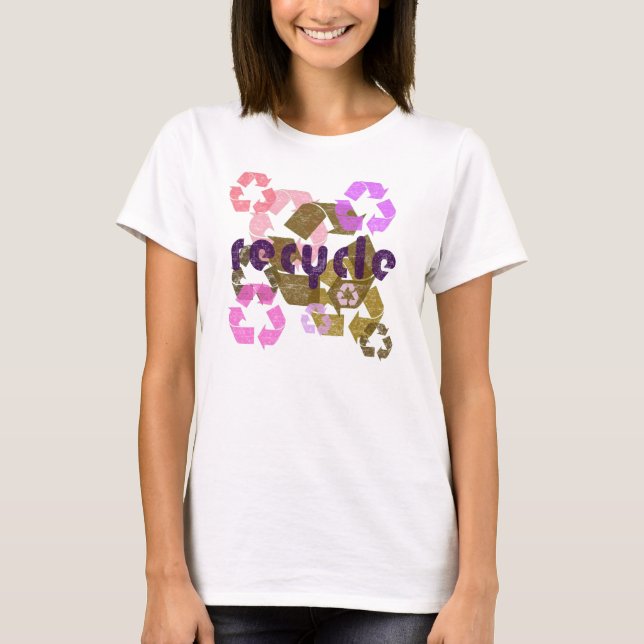 Camisa Feminina Pink & Brown Reciclada com Efeito  (Frente)