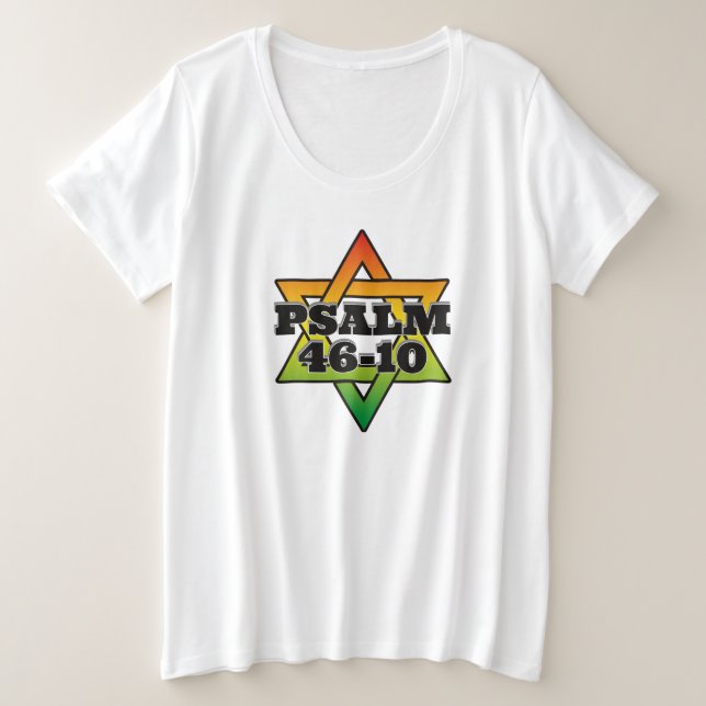 Camisa Feminina Plus Size Salmo 46-10 (Frente do Design)