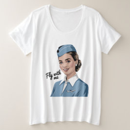 Camisa Feminina Plus Tamanho Grande Camareira Esca