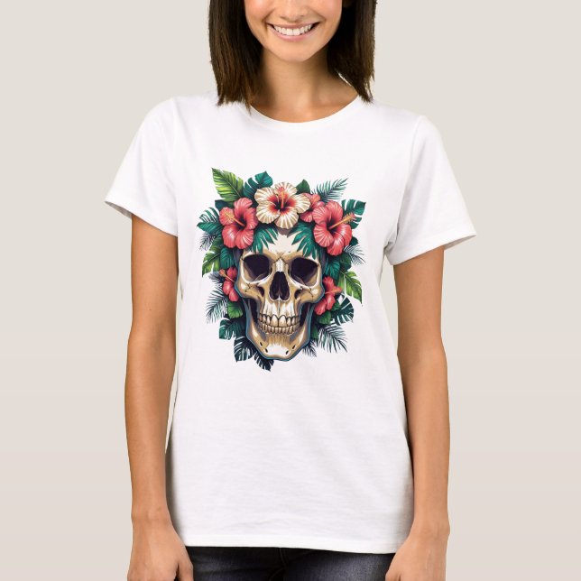 CAMISA FEMININA TROPICAL SKULL (Frente)