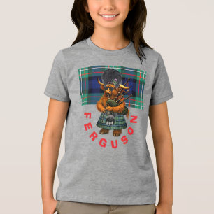 Camisa Ferguson vaca escocesa em gaita de foles
