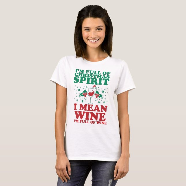 Camisa festiva engraçada do vinho do feriado do (Frente Completa)