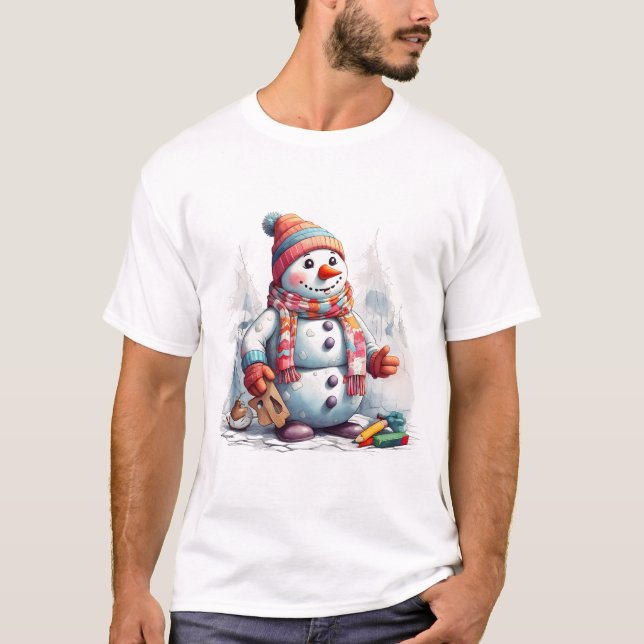 Camisa Festiva Snowman Chuckle (Frente)