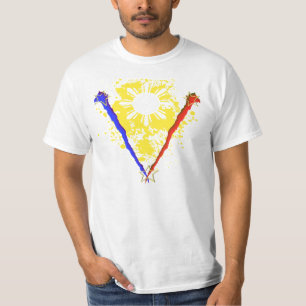 Camisa filipino da bandeira do estilo V