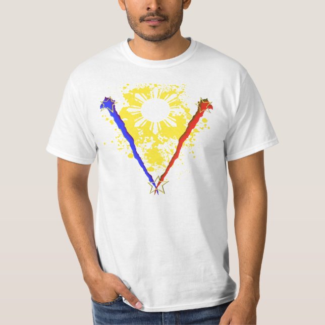 Camisa filipino da bandeira do estilo V (Frente)