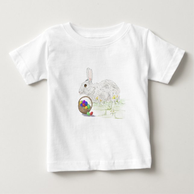 Camisa fina de bebê de coelhinho de Páscoa (Frente)