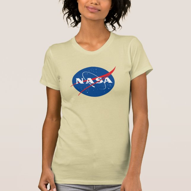 Camisa fina de mulher da NASA (Creme Plutão) (Frente)