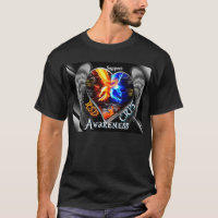 Camisa flamejante voada CRPS do coração das mãos