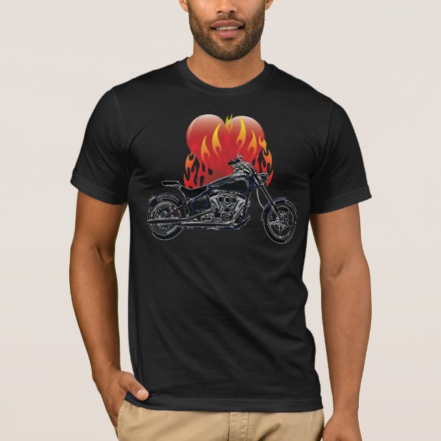 Camisa Flaming Love Biker (Frente)
