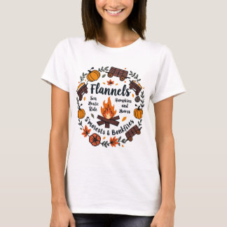 Camisa Flannel Fall, Pumpkins Hayrides Bonfire