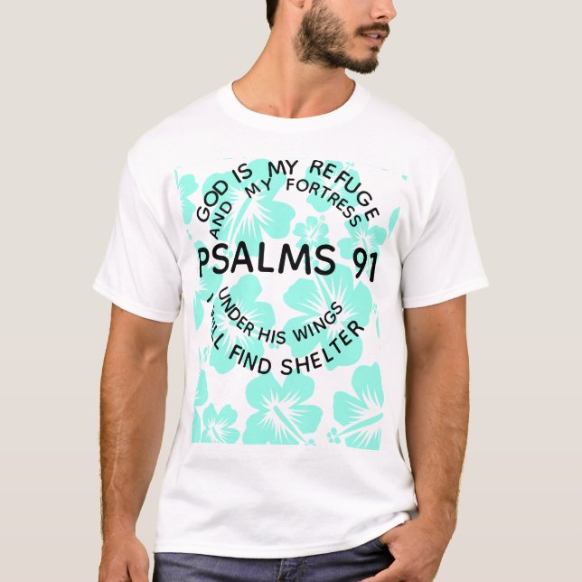 Camisa flor salmos 91 menta (Frente)