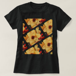 Camisa floral amarela brilhante e Bonito