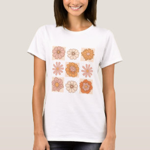 Camisa Floral Boho Verificada   Teto da Flor Retro