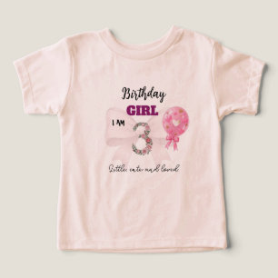 Camisa Floral de Aniversário de 3 Anos para Menina