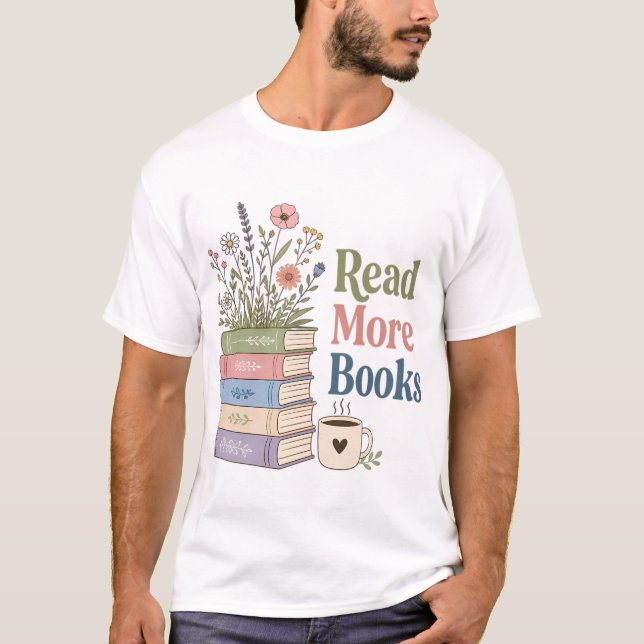 Camisa Floral de Minhoca de Livro Fofa (Frente)