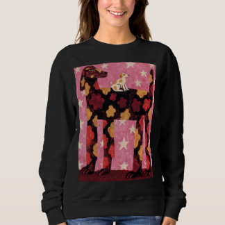 Camisa Floral Mamãe Cachorro Com Estrelas Filhote