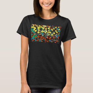 Camisa Floral Multicolorida - Preta
