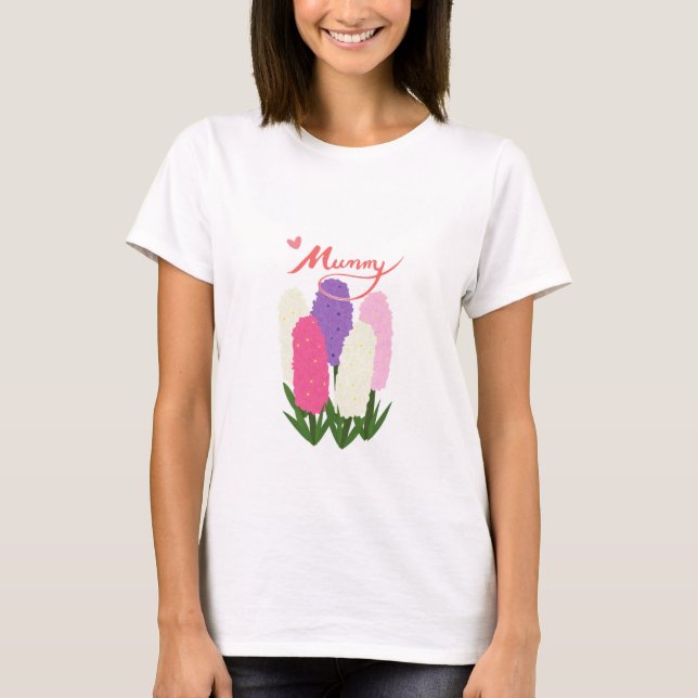 Camisa floral Mummy/design de flores fofo para o d (Frente)