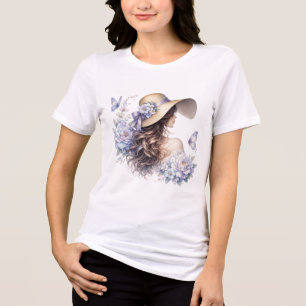 Camisa Floral Vintage Blue Blossom Lady
