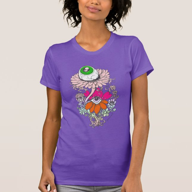 Camisa Flores de Olho de Alienígena Pastel Goth (Frente)