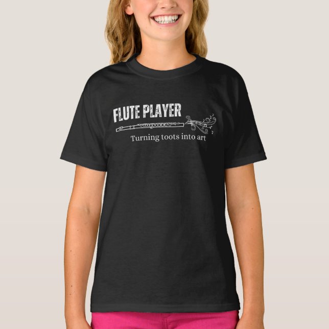 Camisa Flute Engraçada - camisa flauta (Frente)
