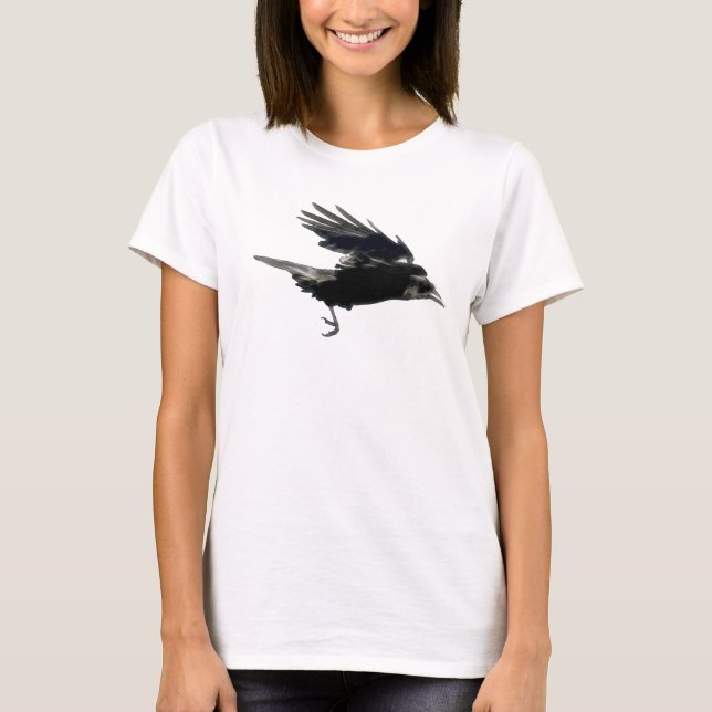 Camisa Flying Crow Artística Corvid-amantes (Frente)