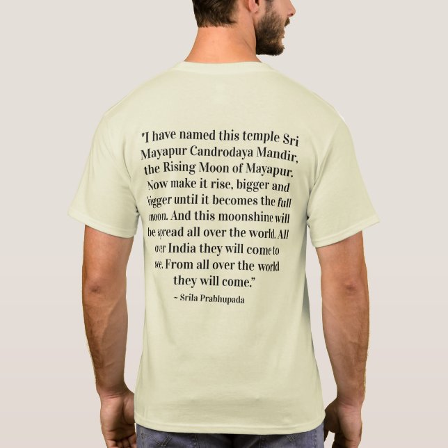 Camisa frente e verso de TOVP/Srila Prabhupada (Verso)