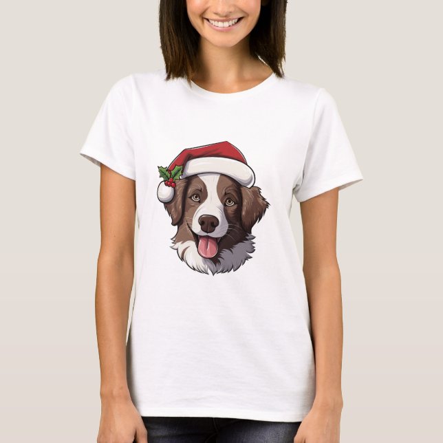 Camisa - Fronteira de Natal Collie Brown e White (Frente)