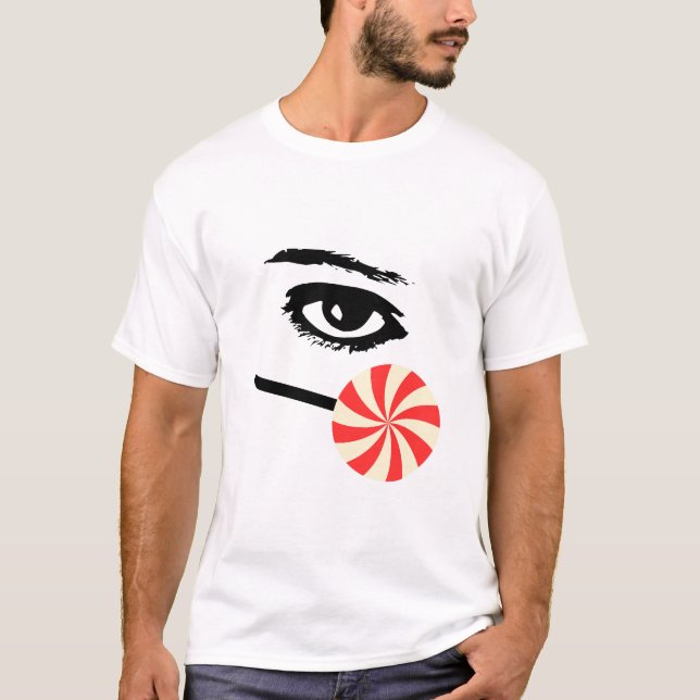 Camisa Funny Eye Candy para Homens – T-shirt Gráfi (Frente)