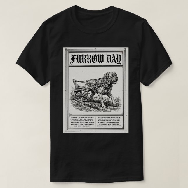 Camisa Furrow Day Cão (Frente do Design)