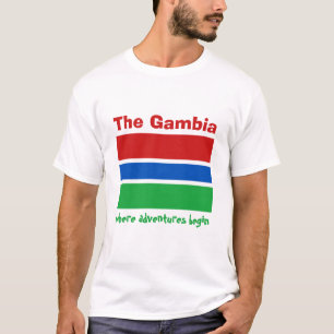 Camisa Gambia Bandeira + Mapa + Texto