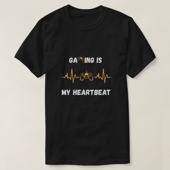 Camisa Gaming É Meu Batimento Cardíaco (Frente do Design)