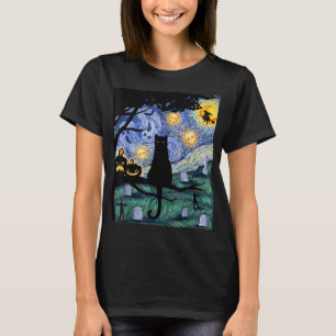 Camisa Gato, Tee Gato Noturno Assustador, Presente