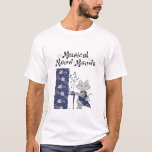 Camisa Gatos Cachorros Adoram Piano Musical