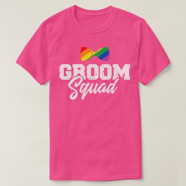 Camisa Gay Groom Squad para Festa de Solteiro (Frente do Design)