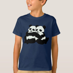 Camisa gêmea dos miúdos dos ursos de panda