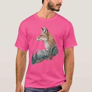 Camisa Geométrica de Vida Selvagem e Natureza Deer