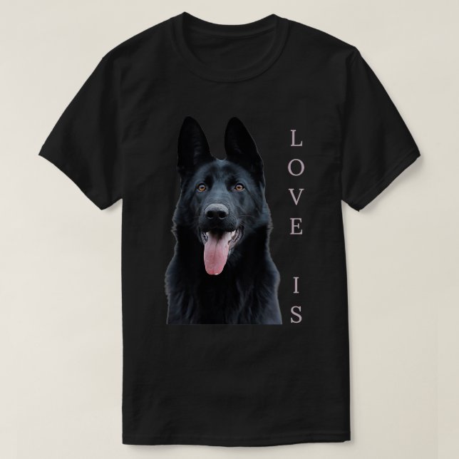 Camisa German shepherd Negra Shepard Cachorro Mãe  (Frente do Design)