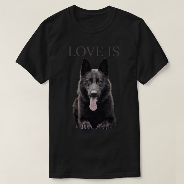 Camisa German shepherd preta Shepard Cachorro Cach (Frente do Design)