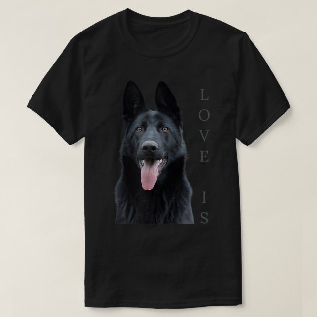 Camisa German shepherd preta Shepard Cachorro Cach (Frente do Design)