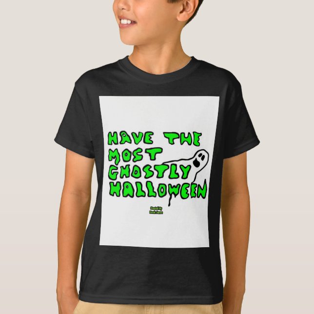 Camisa Ghosamente de Halloween Meninos Black Basic (Frente)