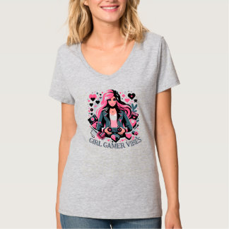 Camisa Girl Gamer Elegante Moda Gaming Tee