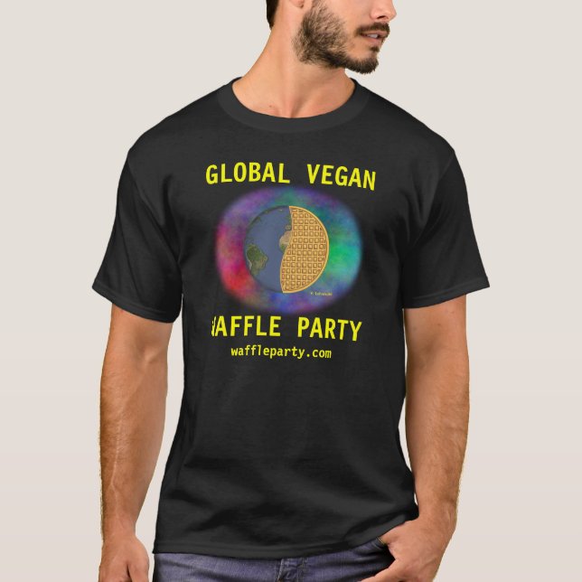 Camisa global 3 do partido do Waffle do Vegan, (Frente)