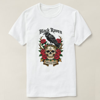 Camisa Gótica Misteriosa Raven Preta