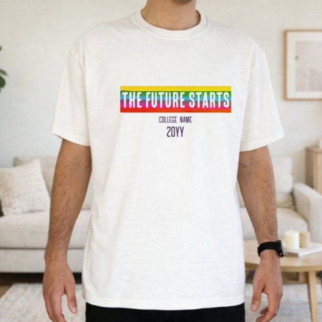 Camisa Gradiente Minimalista O Futuro Começa Arco- (Criador carregado)
