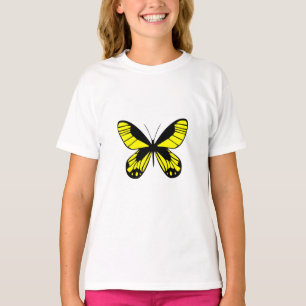 Camisa Gráfica Amarela de Borboleta Meninas Prett