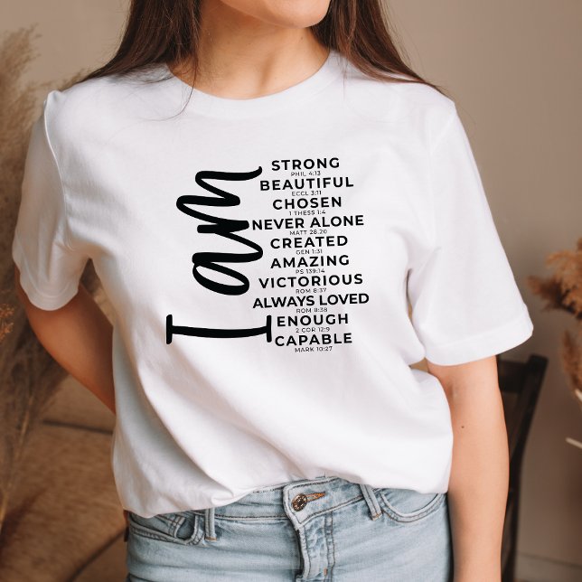 Camisa Gráfica Cristã Para Mulheres Fortemente Cap (Criador carregado)