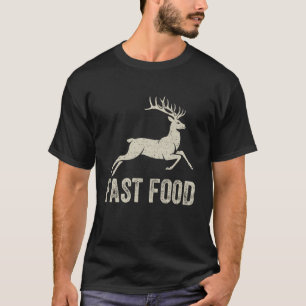 Camisa Gráfica de Cervo de Fast Food Engraçada Caç